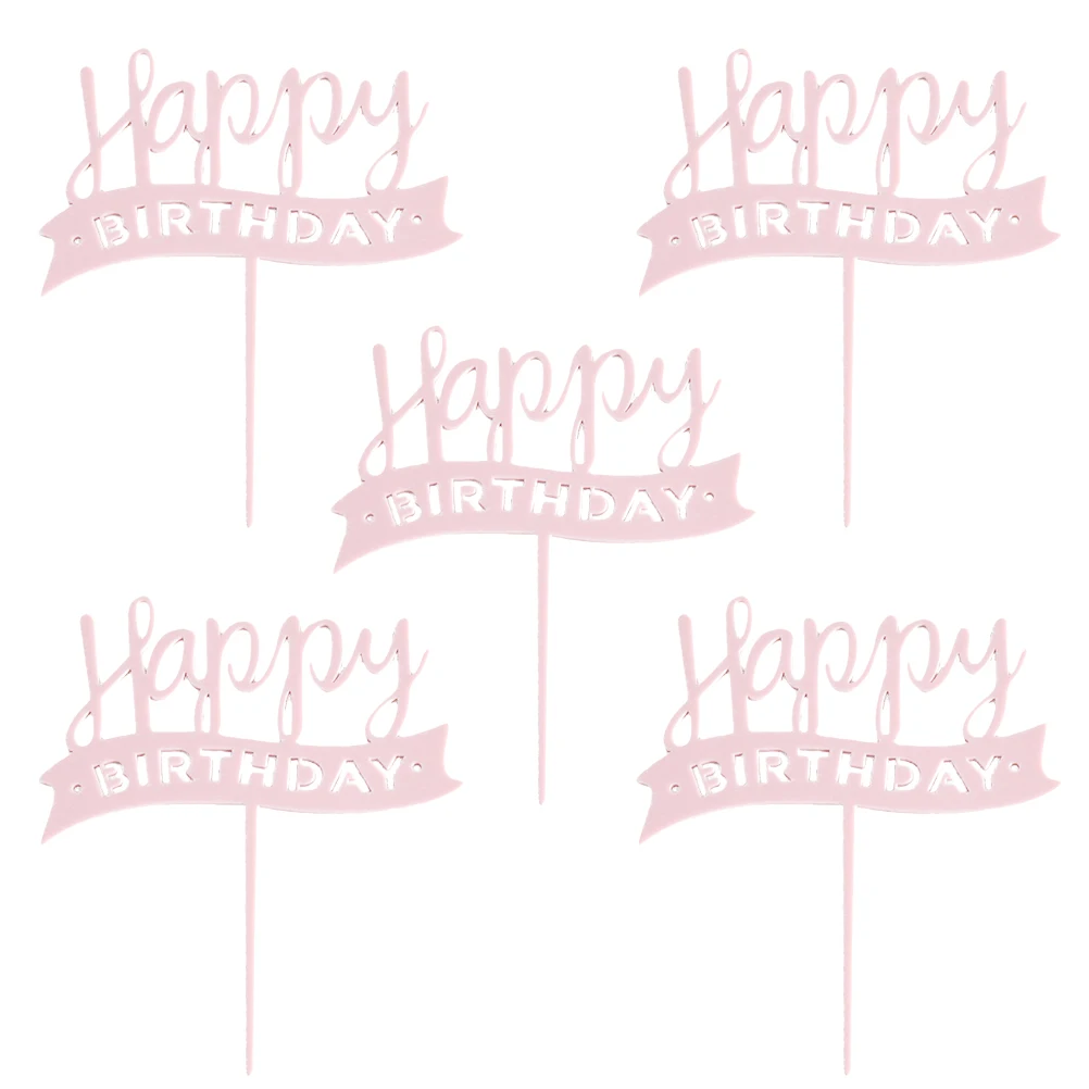 5 шт. Топпер для торта С Днем Рождения акриловые буквы украшения прекрасный кекс