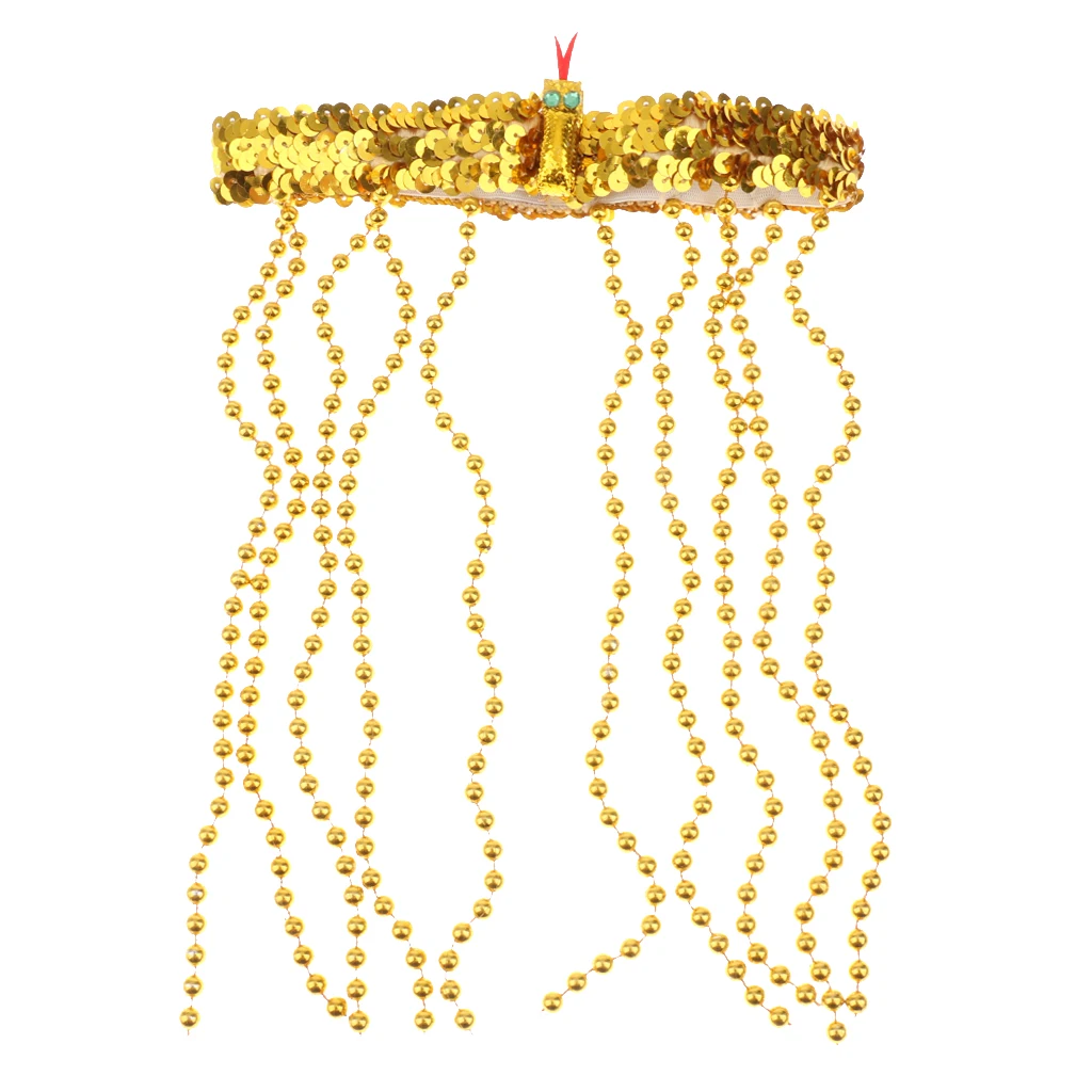 Egyptian Queen Cleopatra Crown Dance Head Piece Bead Sequin Headband