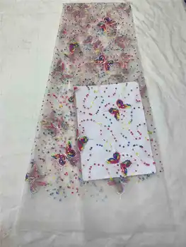 

Factory price2019African sequins lace fabric high quality 3D Applique lace for Nigerian wedding Dresses Winn615w