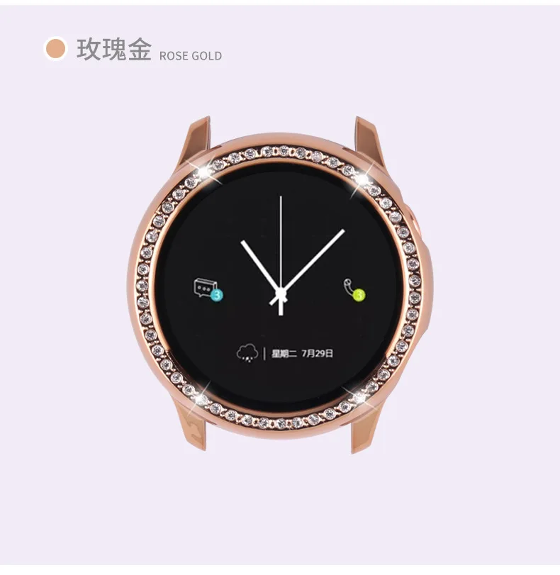 Чехол для galaxy watch active, для samsung galaxy watch active 2, 40 мм, 44 мм, защита Бампера, HD, полное покрытие экрана, защитный чехол - Цвет: rose gold