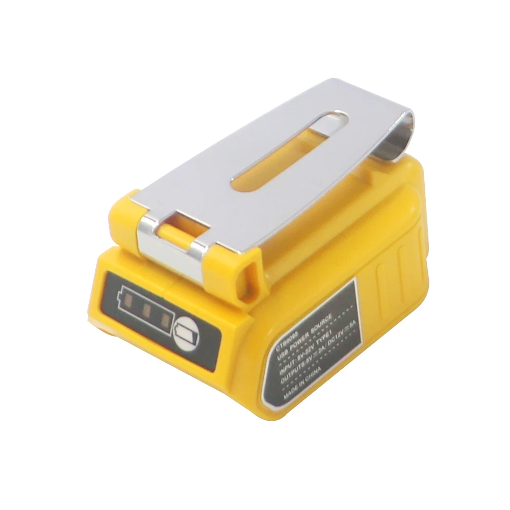 2 USB Phone Charger Adapter Li-ion Battery Power bank 12V 20V For Dewalt DCB090 
