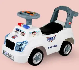 Детский музыкальный скручивающийся самокат с четырьмя колесами, скручивающаяся машина, может сидеть, ходунки для малышей, музыкальная ножка для вождения автомобиля - Цвет: Белый