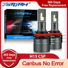 XSTORM 2Pcs H15 LED Bulb Canbus CSP Car Headlight High Beam Day Driving Running Light 12V 6000K White Auto Lamp for VW Audi BMW