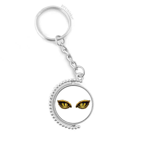 

Cartoon Animal Cat Eye Decoration Rotatable Key Chain Ring Keyholder