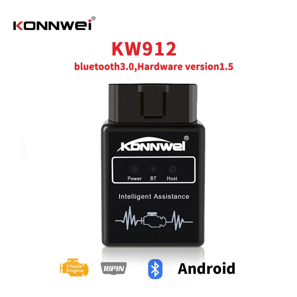 Автомобильный считыватель кодов KW912 OBD II Bluetooth 3 0 универсальный диагностический