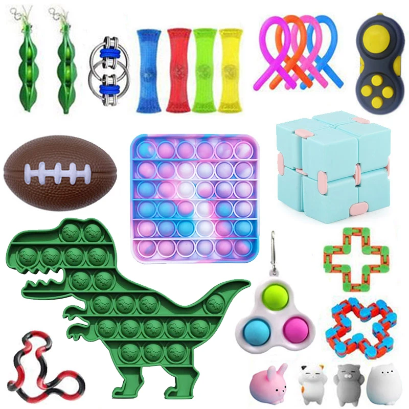 Fidget Toys Pack-Set Stress-Ball Mystery-Box Soft-Sensory-Kit Push Bubble Poppit Popit-Dimple img2