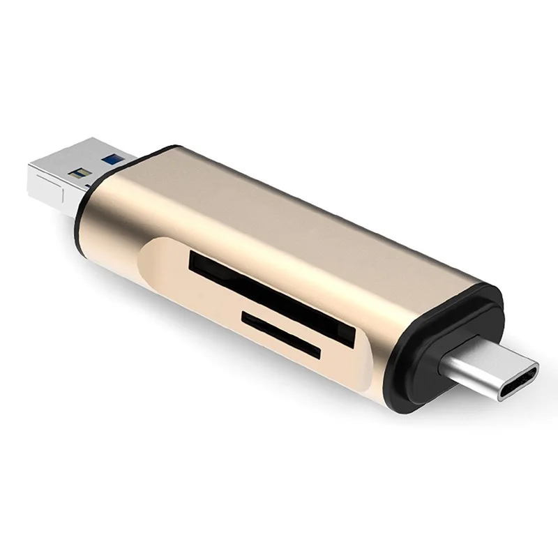 Золотой USB3.1 type c к usb3.0 micro usb SD TF карта адаптер Поддержка OTG - Цвет: Золотой