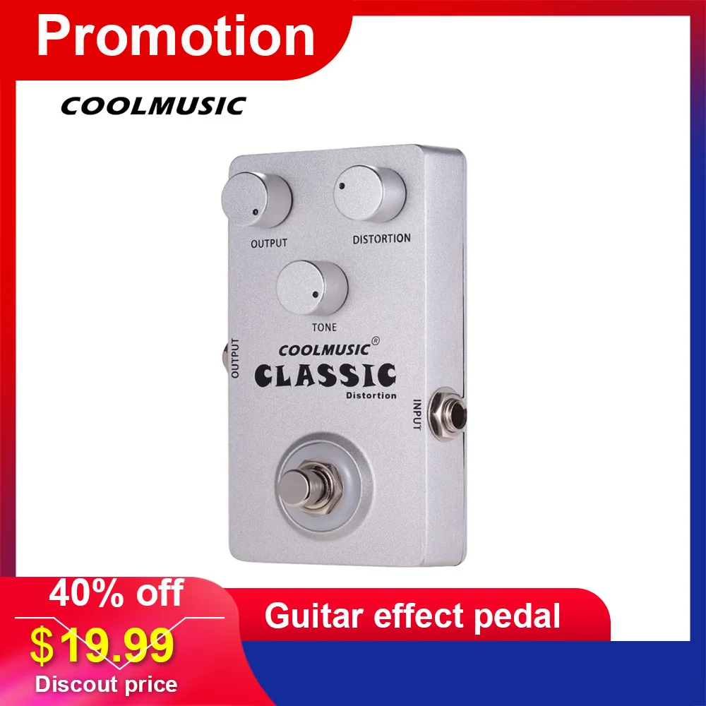 

COOLMUSIC Fuzzster Distortion Guitar Effect Pedal Power Adapter Bass Fuzz Pedal for Electric Guitars Guitar Accessories & Parts