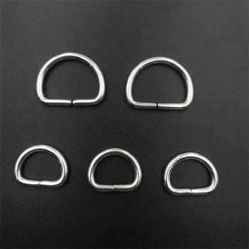 

50pcs/lot Stainless Steel Half Circle D Buckle Connection Buckle For Diy Jewelry Making Bags /Rope End Connector
