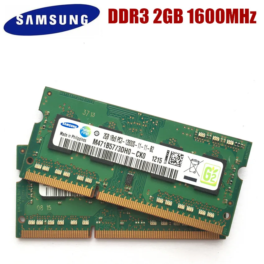 Оперативная память SAMSUNG DDR3 2 Гб 1RX8 2RX16 PC3 12800S 1600 МГц для ноутбука 2G модуль SODIMM RAM |