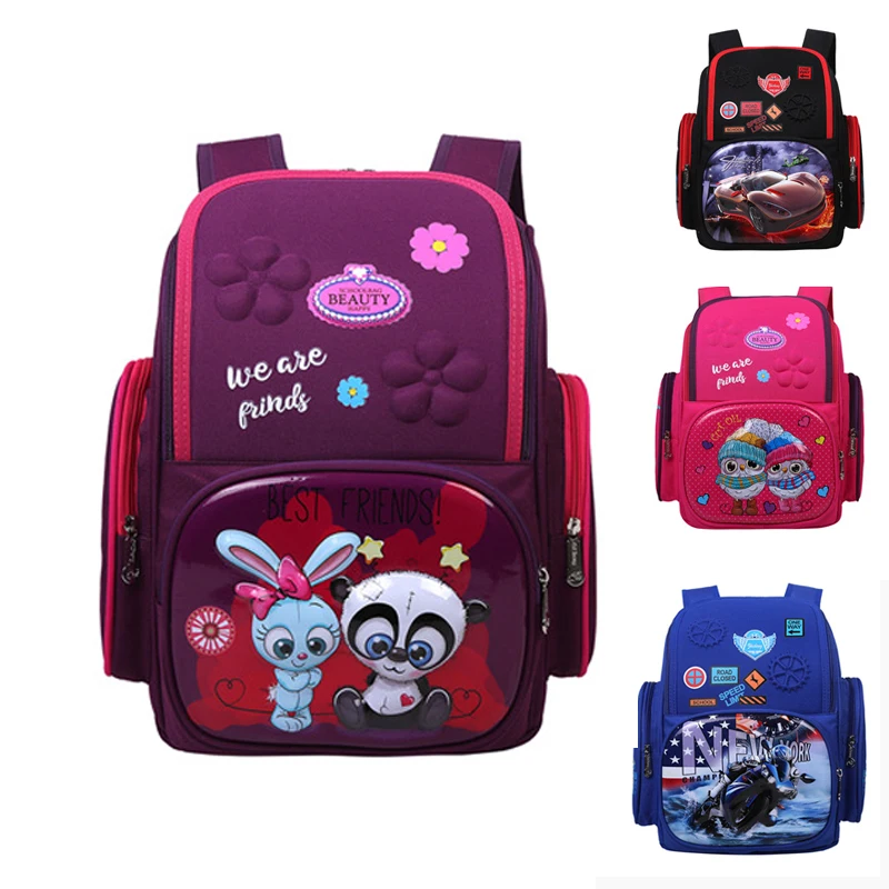 Schoolbags Mochila Orthopedic Waterproof Girls Kids Cartoon Backpack for Boys 3D Escolar