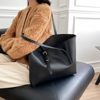 

Casual Simple Large Capacity Women's Bag New Trend Rows All-matching Shoulder Bag Internet Celebrity Tote Bag Cell Phone Pocket