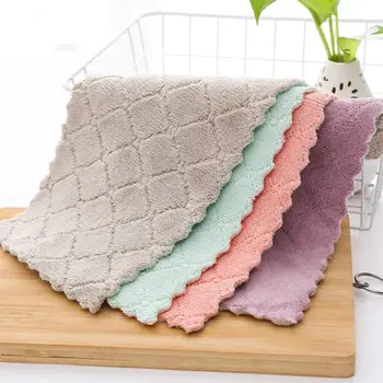 

Double-sided Dishwashing Cloth Coral Fleece Rag Kitchen Clean Non-stick Oil Lazy Dish Towel Explosion Pineapple Dishcloth