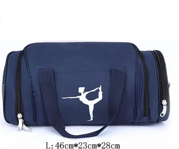 Женская балетная танцевальная сумка для взрослых, балетная гимнастическая спортивная сумка для занятий йогой, Танцевальная сумка для девочек, сумка через плечо, вместительная сумка - Цвет: dark blue L