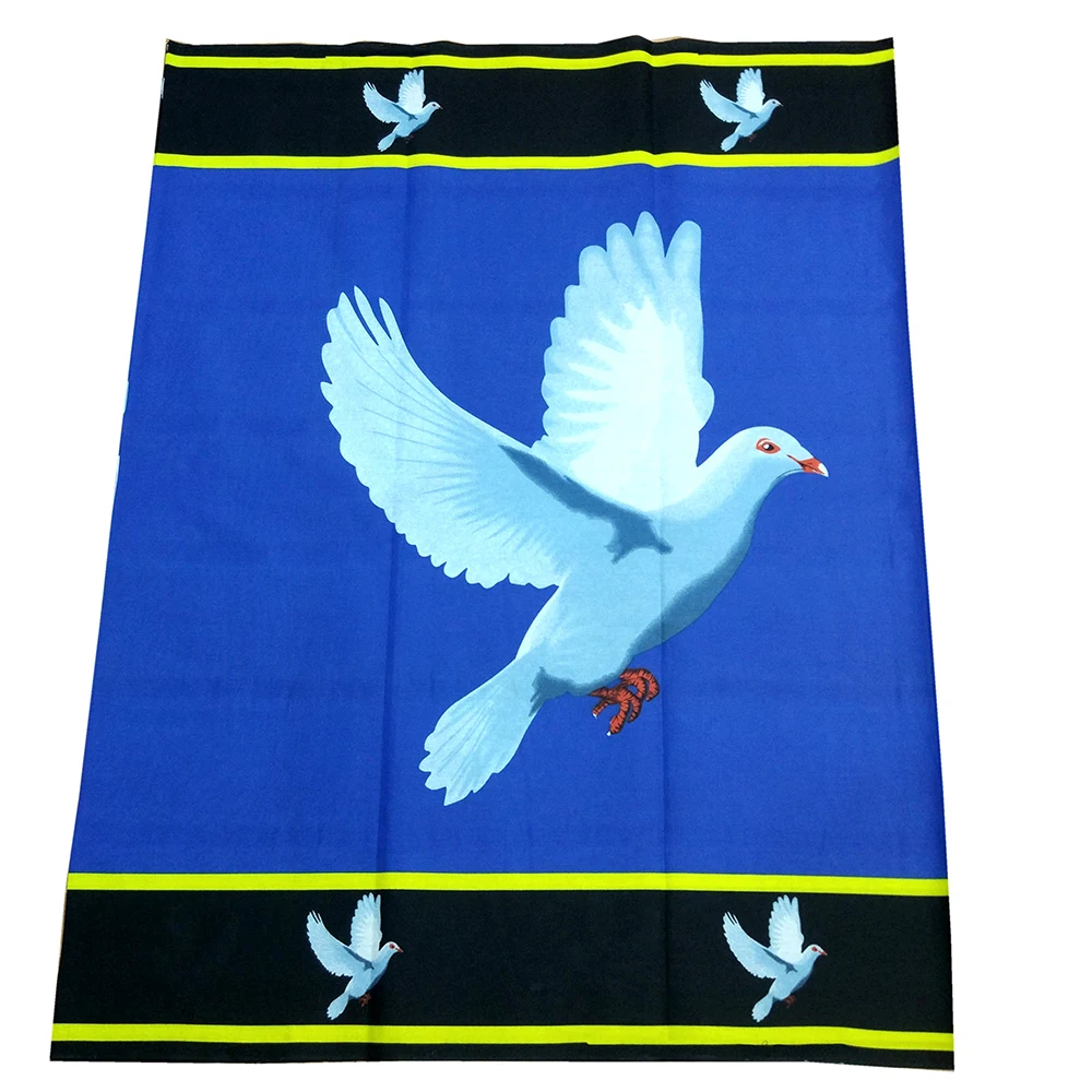 Синий полиэстер африканская ткань высокого качества Peace Pigeon Печатный Анкара Топ воск ткань