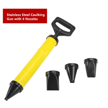 

Stainless Steel Caulking Gun Pointing Brick Grouting Mortar Sprayer Applicator Tool Cement Filling Tools with 4 Nozzles