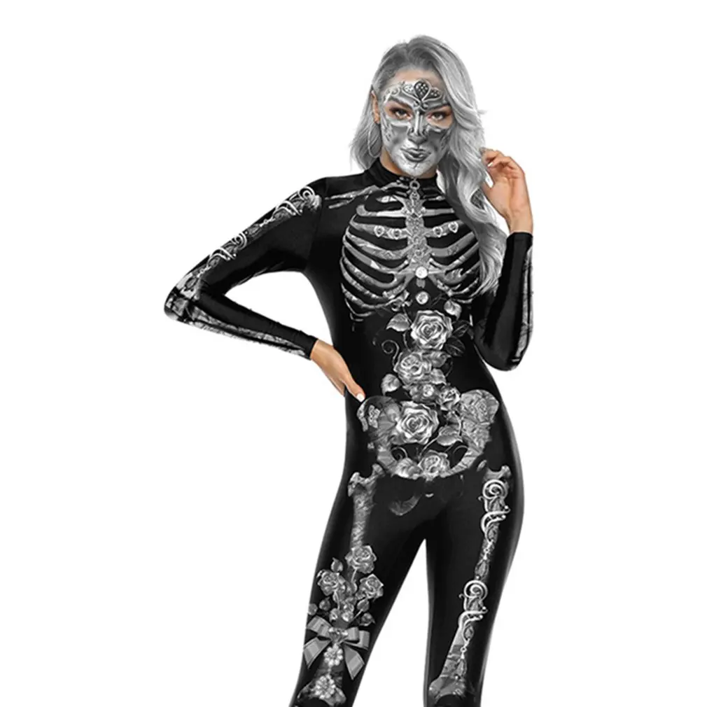

Halloween Costumes Horror Variation Clown Modeling Three-dimensional Digital Printing Slim Fit Jumpsuit