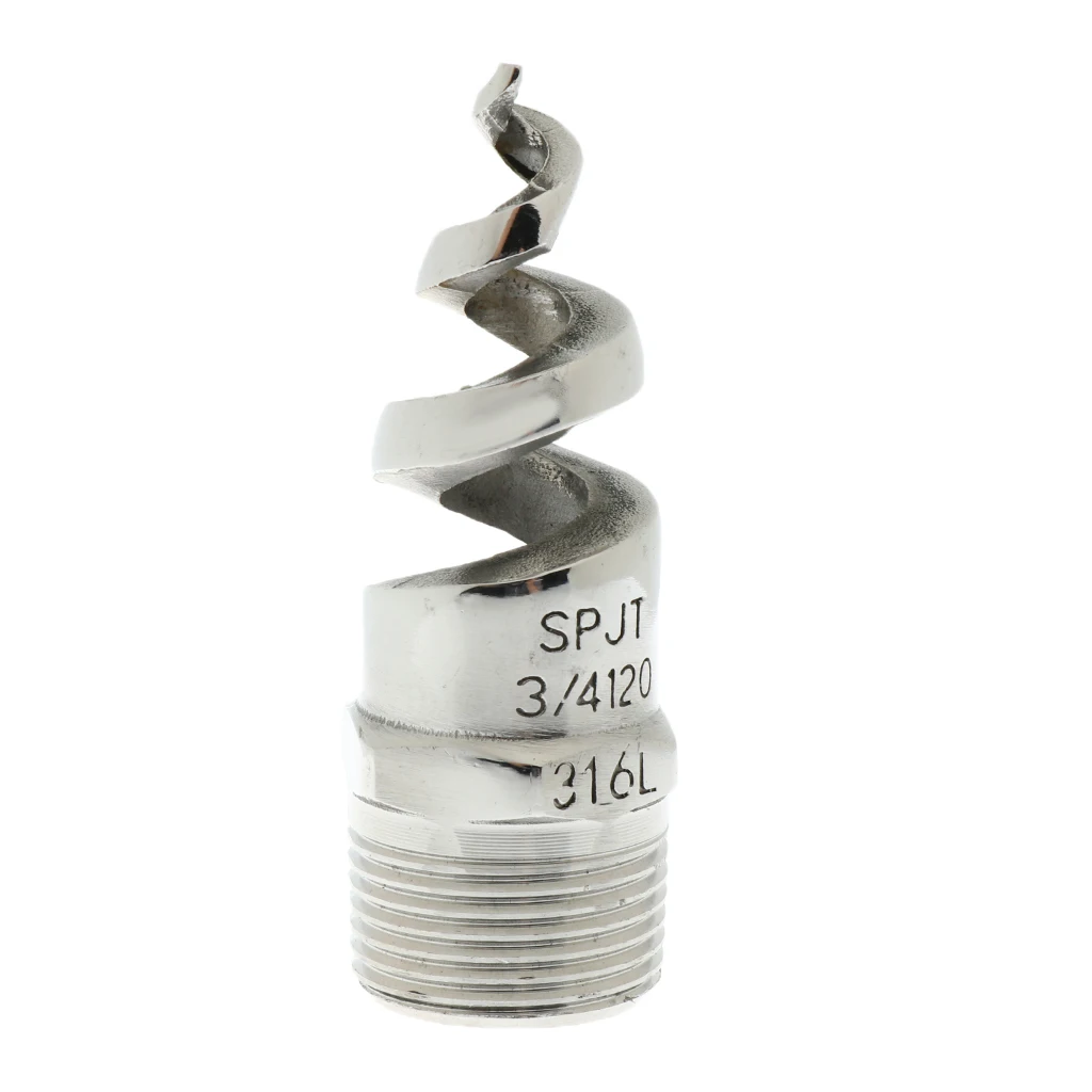 Spiral Cone Atomization Spray Nozzle 3/4 inch /Male/ 316L Stainless Steel 120 Degree Spiral Nozzle