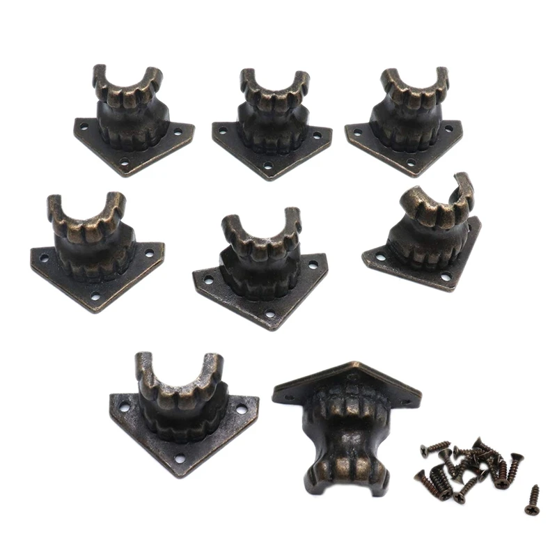 

Wood Box Legs Feet Metal Corner Protector Decorative Gift Box Wood Case Antique 20Pcs