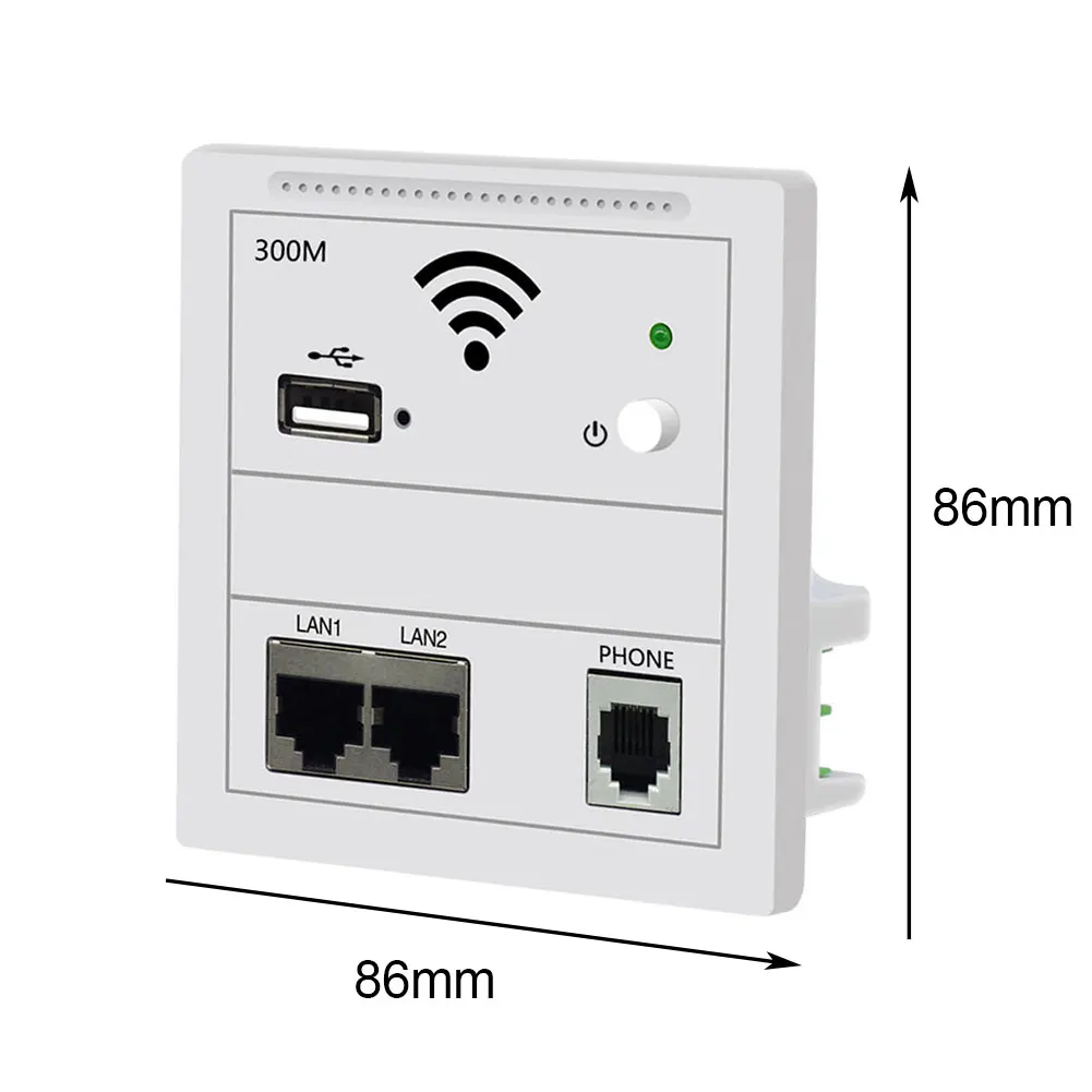 300 Мбит/с телефон Порт ИНН 86 панель ресторан отель двойной LAN аксессуары ретранслятор ABS настенный беспроводной маршрутизатор удлинитель Wi-Fi разъем