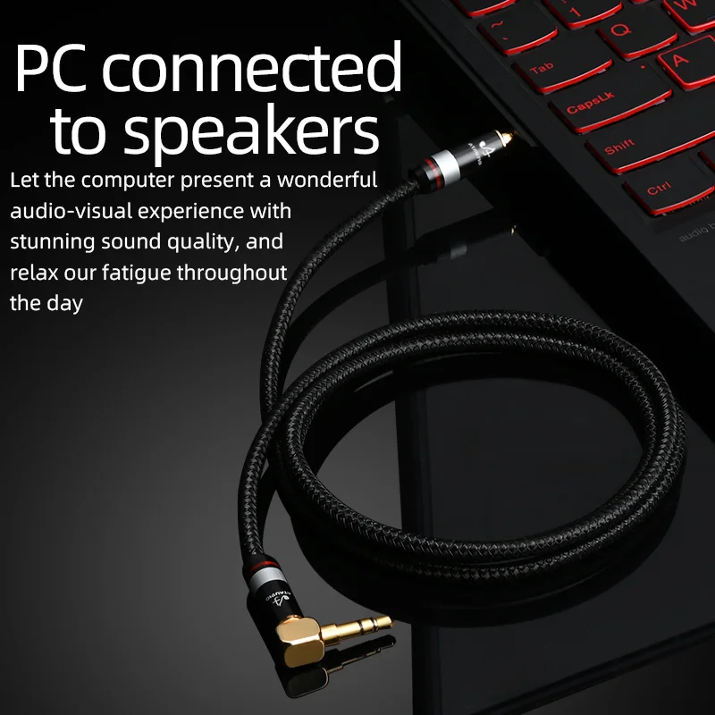 HIFI 3.5 AUX 케이블 실버 도금 AUX 자동차 무산소 구리 휴대폰 오디오 수-수 연결 오디오 케이블, aux 케이블