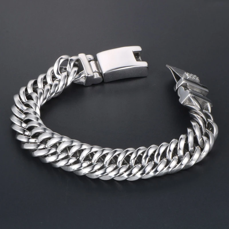 Brazalete Hexagonal 6 Mm Pulsera De Acero Inoxidable Para Hombre
