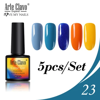 

Arte Clavo 5pcs/Set Gel Nail Polish Oil 8ml Summer Soak Off LED lakiery hybrydowe Vernis Gel Polish Gel Lacquer UV Nail Art Top