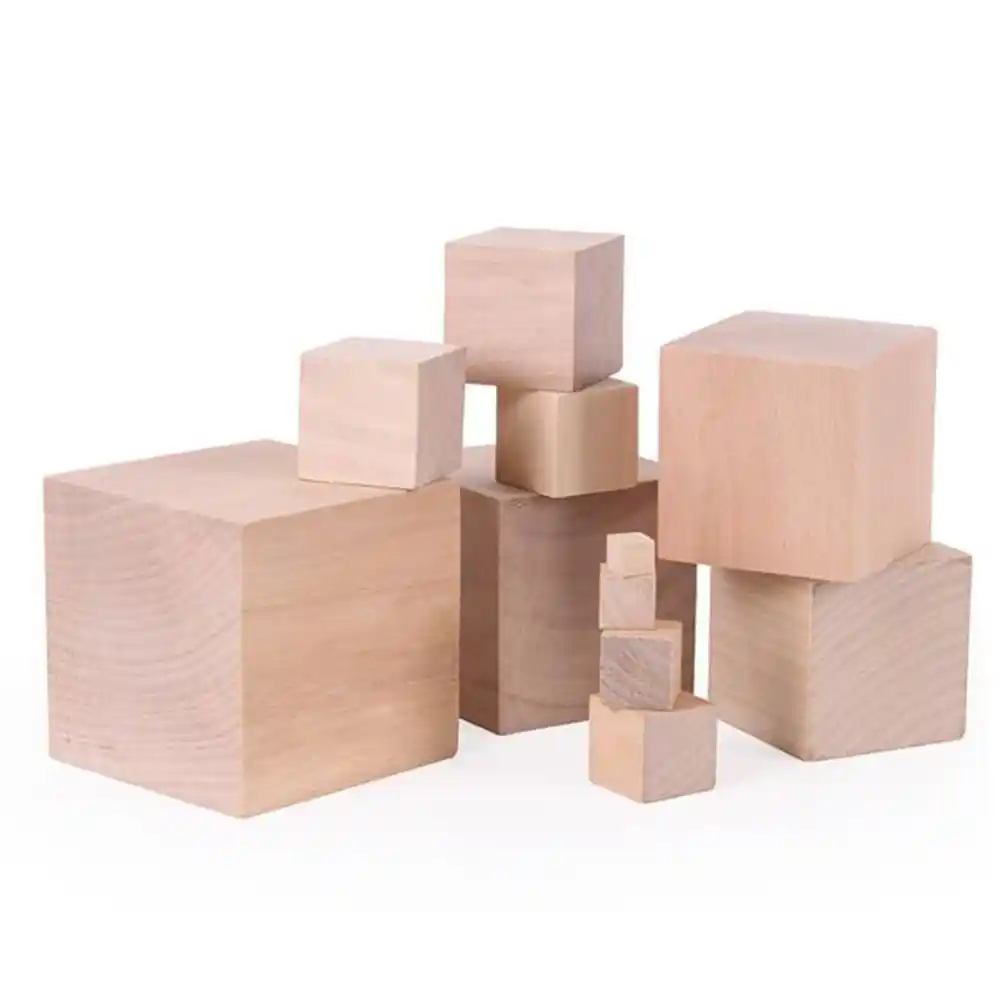 unfinished wooden baby blocks