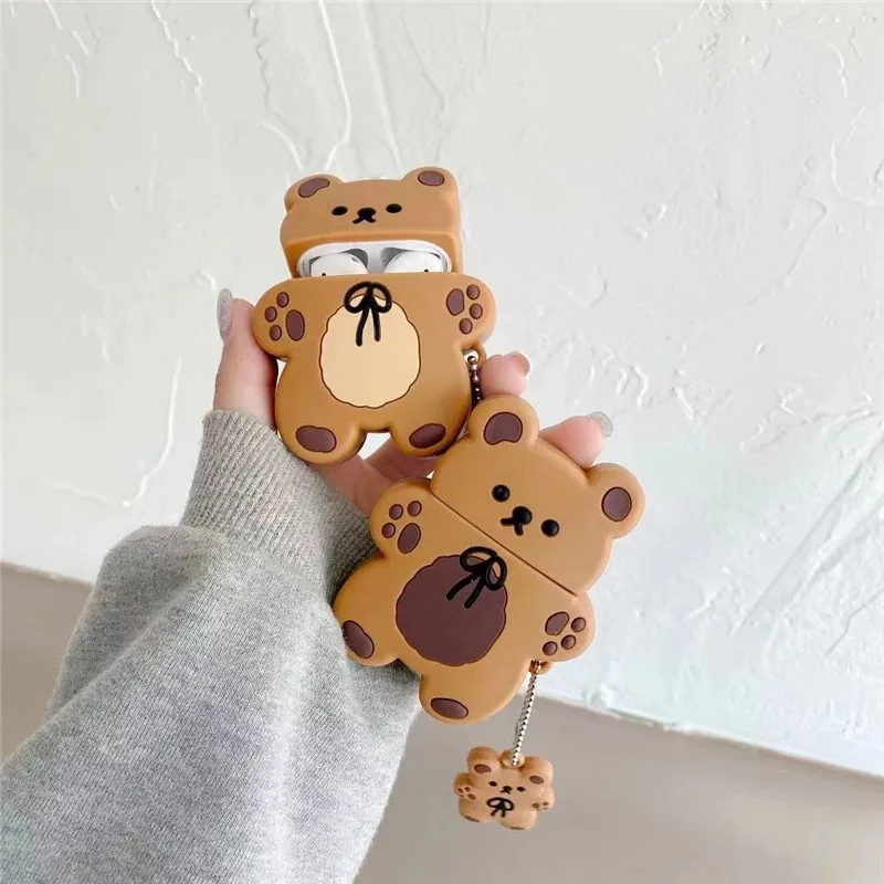 

3D Korean Cute Bear Cartoon Wireless Bluetooth Cover for Airpods 1 2 3 Pro Case Headphone Protective Case for Airpods 2 Cover