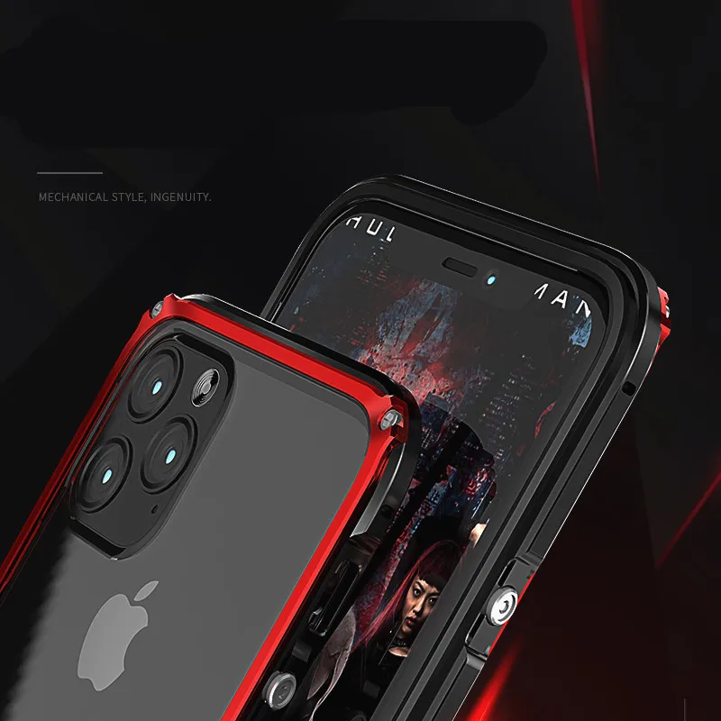 Роскошный металлический бампер для iPhone 11 Pro MAX чехол Алюминиевый металлический бампер+ прозрачный жесткий чехол-накладка для iPhone 11/Pro/Max чехол