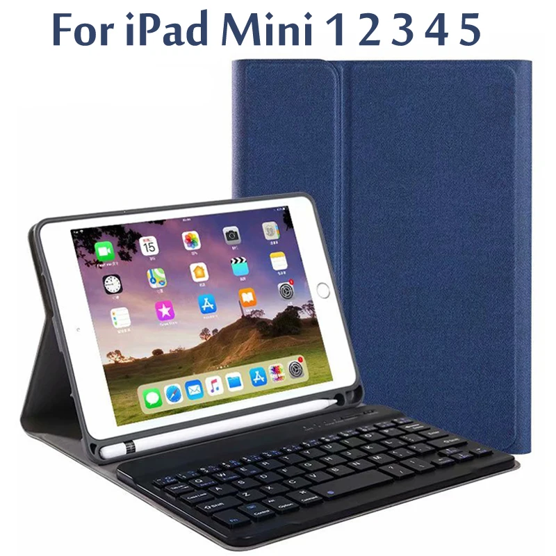 Чехол для iPad Mini 5 2019 ультра тонкий съемный Беспроводной Bluetooth клавиатура с подставка для ручки чехол для iPad Mini5 мини 5 + подарок