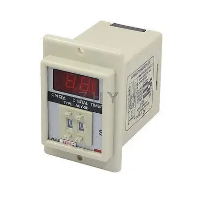 

White AC 48V Power on Delay Timer Time Relay 0.1-9.9 Second 8 Pins ASY-2D