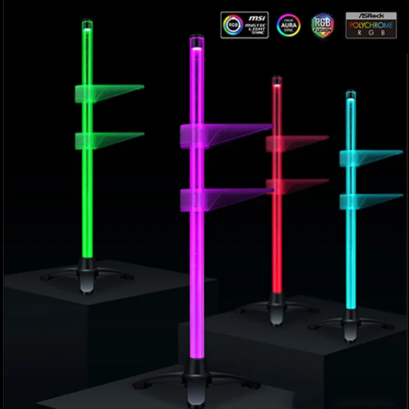 GPU кронштейн RGB видео карты Поддержка RGB 12V 4PIN или A-RGB 5V 3PIN освещение анти-изгиб Подставка-радиатор Полюс