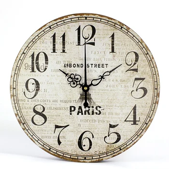 

American Silent Wall Clock Vintage Large Wall Clocks Retro Kitchen Office Clock Mechanism Living Room Wall Watch Home Decor