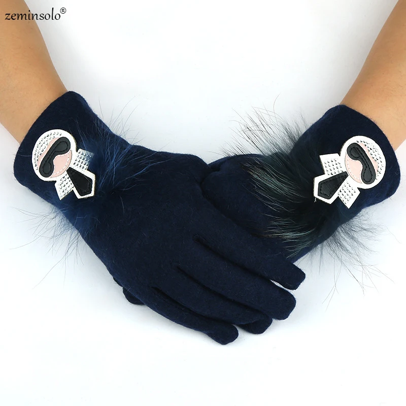 

New Fashionable Women's Gloves Touch Screen Gloves Women's Five-Fingered Bicycle Outdoor Sports Gloves Leisure Plush Warm Gloves