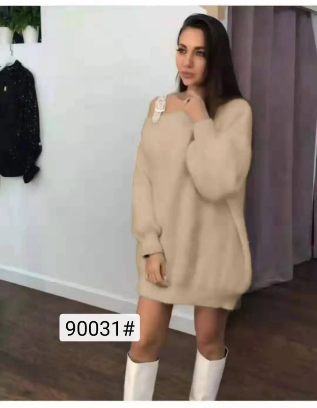 Хаки Толстый, полный Топ, распродажа, пуловер, пончо, Feminino, женский свитер, свободный, ленивый, ветер, стразы, плечевой ремень, пряжка, утечка, женский - Цвет: Хаки