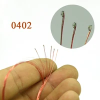 0.1mm Wired Chip Led SMD 0201/0402 3V Led Lamp Models Train Pre-soldered Micro Litz 1