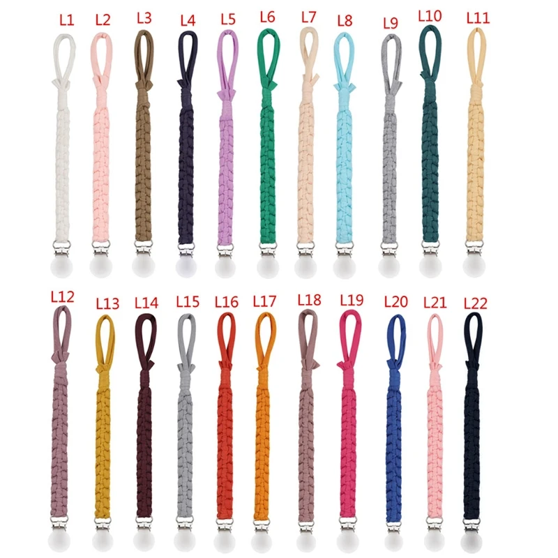 

Pacifier Clips Teether Soother Chain Braided Dummy Clips for Baby Infant Toddler