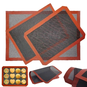 

non-stick silicone baking mat mold biscuit mats high temperature breathable glass fiber pan bread baking cake decorating tools