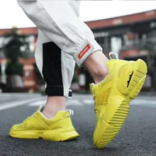 Г. Летние дышащие сетчатые туфли дезодорант желтый полые сетчатые мужские повседневные туфли летние сетчатые туфли для мужчин