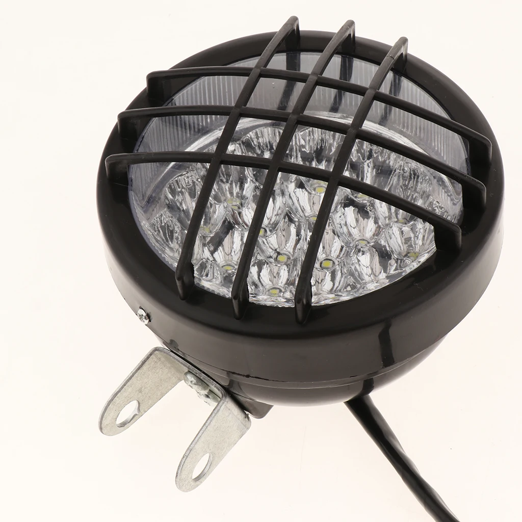 Bright Headlamp 12V LED Light Round Grid Headlight Front Signal Indicator Lamp