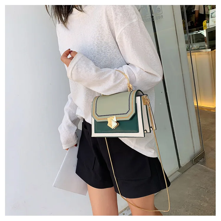 

2019 new spike sewing stereo shaping small square bag semicircle hand bill of lading shoulder diagonal women's bag
