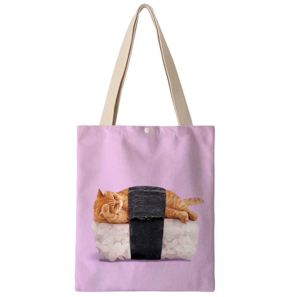 Canvas Tote Bag Purple /& Green Animal Print