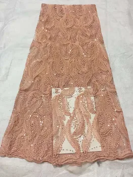 

Exquisite sequin embroidery lace French mesh sequins African lace fabric Nigeria lace party evening dress DIY clothing fabric