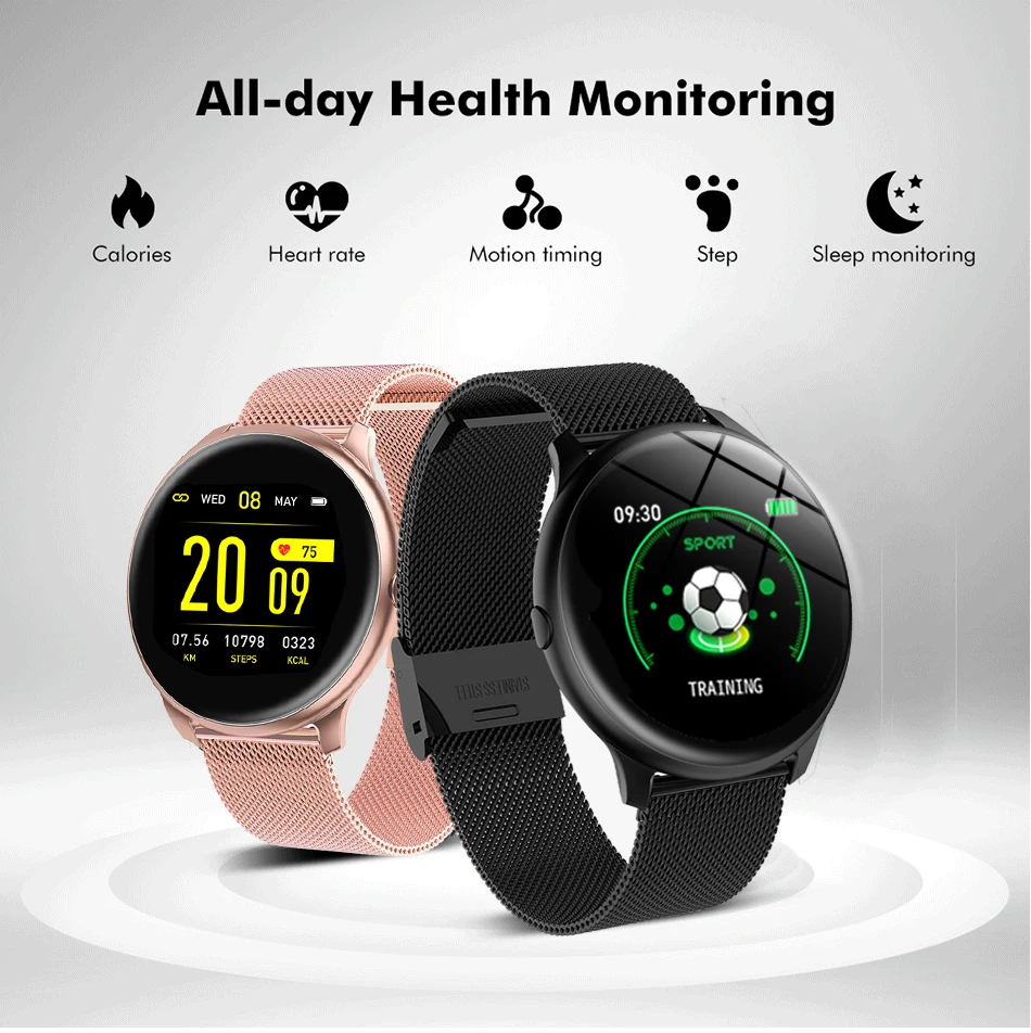 

LIGE Smart Watch Women Heart Rate Monitoring Health Watch Pedometer Sports Fitness Tracker Waterproof Silicone Ladies Smartwatch