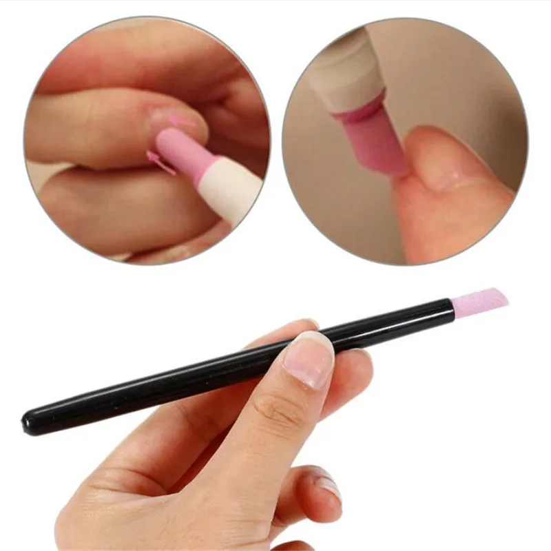 5pcs Quartz Stone Scrub Pen Cuticle Remover Pusher Trimmer Dead Skin Remover Black Professional Nail Art Care Tool nail care kit manicure tools manicure set nail art pusher nail manicure tools manicure pedicure tools
