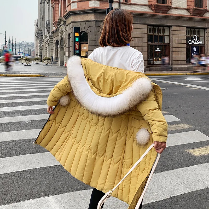 

2019 Winter New Style Korean-style Long Loose And Plus-sized Students down Jacket Cotton-padded Clothes Thick Coat Women's