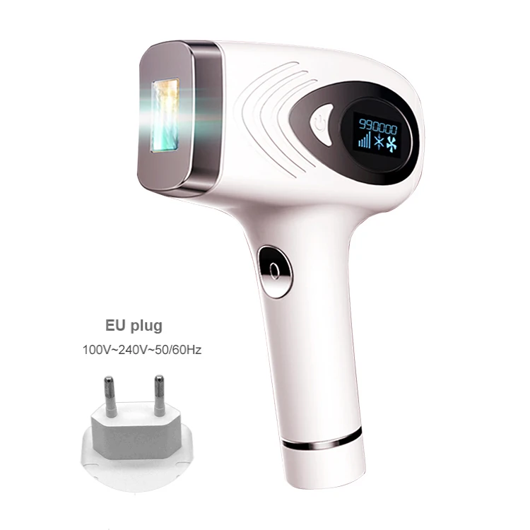 White with EU Plug IPL лазерная Машинка для удаления волос, триммер для постоянного бикини, Электрический лазерный эпилятор для всего тела, эпилятор для женщин и мужчин - Цвет: White with EU Plug