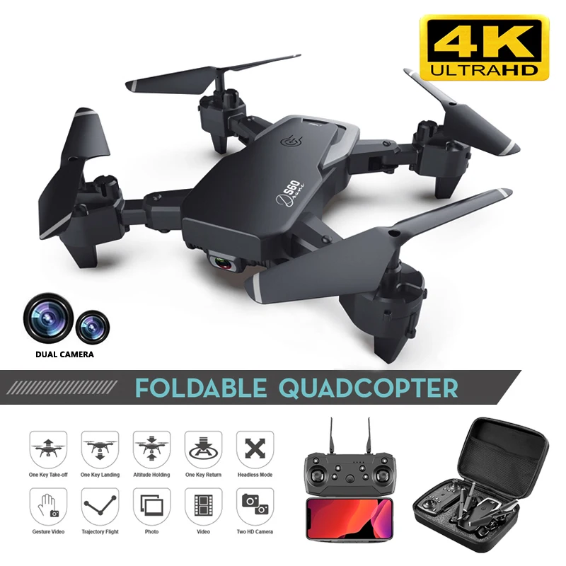 

Drone 4k Hd Wide Angle Camera 1080p Wifi Fpv Drone Dual Camera Quadcopter Height Keep Drone Camera S60 Folding 4k Helicopter Toy
