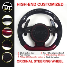 Настоящий гоночный светодиодный руль из углеродного волокна, совместимый для Audi A4 A6 Q3 Q5 Q7 S3 S4 S5 S6 S7, гоночный углеродный руль
